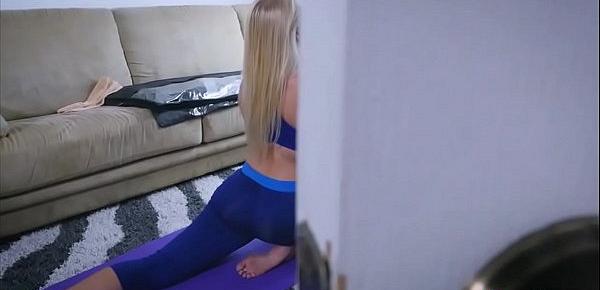  Seducing my stepson with my yoga pants and stretches